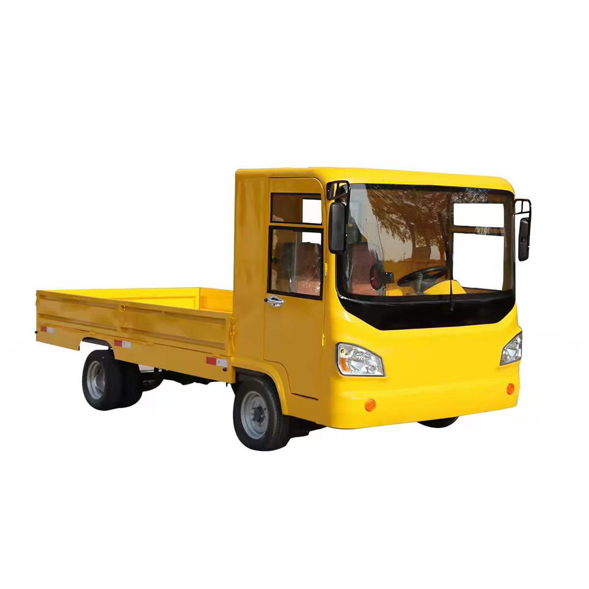 Electric Industrial Flatbed Cart with Half Canopy Semi-enclosed Electric Flatbed Cart
