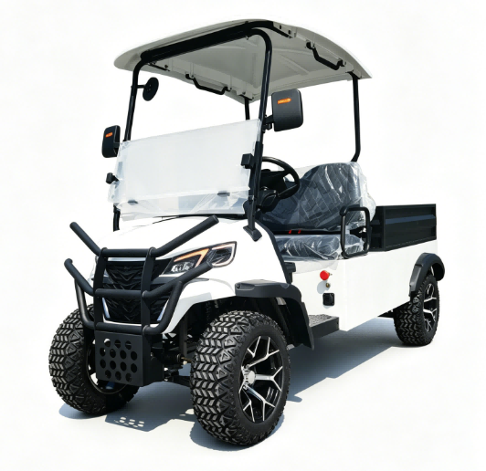 2-Seater Electric Golf Cart with 1.2m-1.8m Cargo Bed for Farm Use