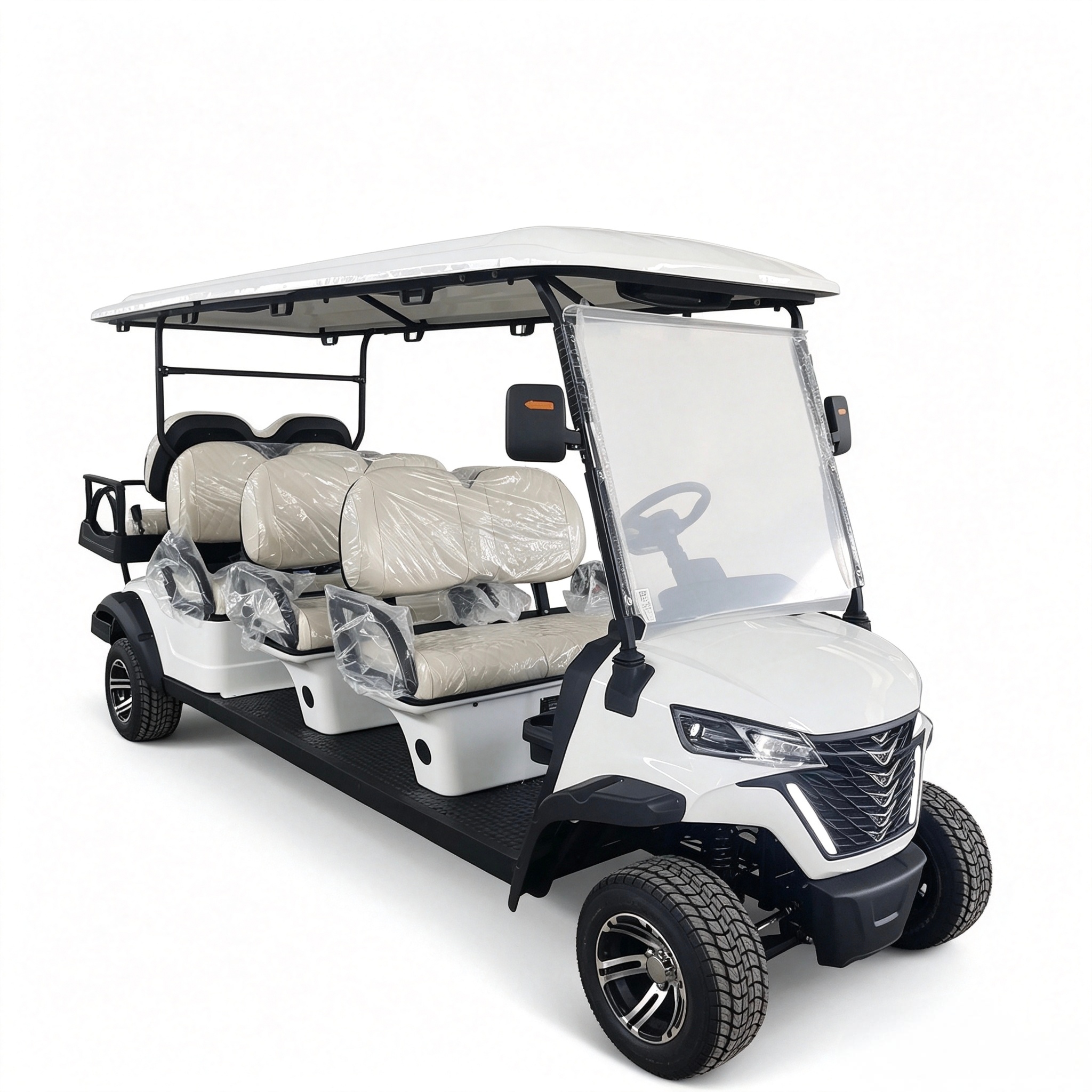 Electric Golf Cart White 8 Seater Off Road Utility Golf Cart