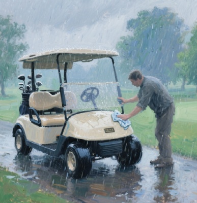 How to maintain a golf cart during the rainy summer season?