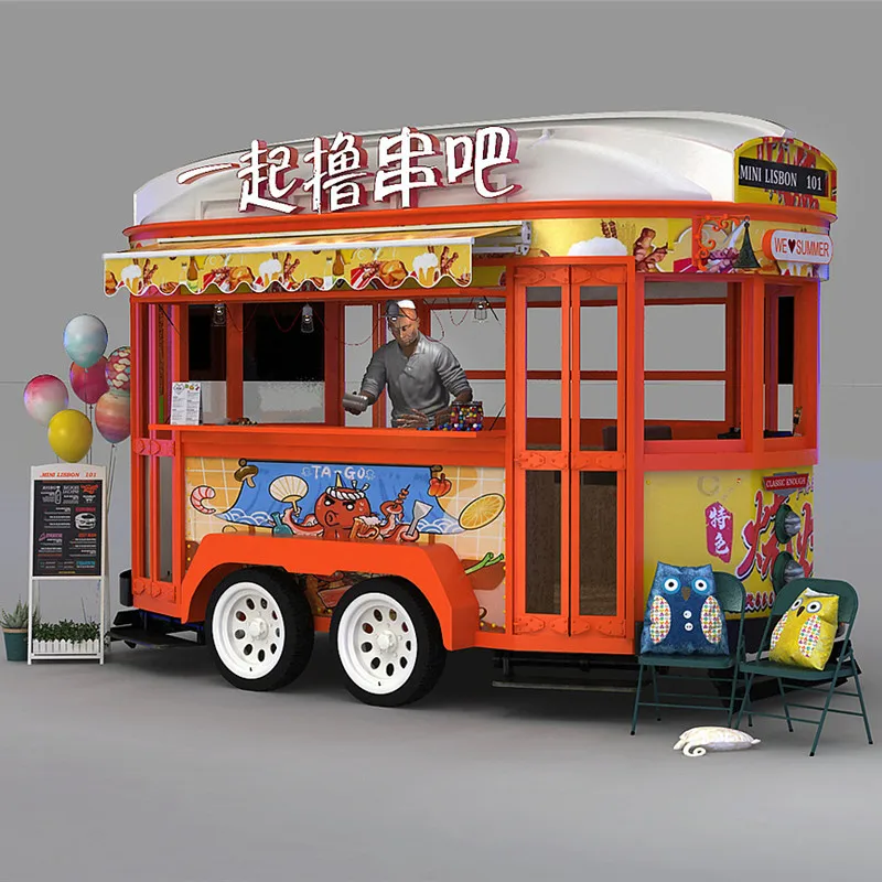 Eco-Friendly Customized Electric Ice Cream Hot Dog Citroen Street Snack Catering Caravan Food Truck Trailer Cart