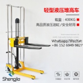 2024 New Manual Light Stacker Mini Lift Forklift Light Luggage Truck