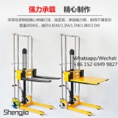 2024 New Manual Light Stacker Mini Lift Forklift Light Luggage Truck
