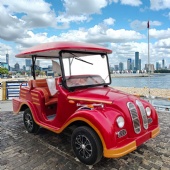 2025 Retro 4 wheel electric 6 seat classic car hot selling new design factory direct sale low price 3+3 car outdoor sightseeing
