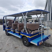 Electric Sightseeing Bus Open Air Touring Car Heritage Style Shuttle for Scenic Spots Park Resort