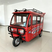 Red Closed Cabin Electric Tricycle Vehicle Custom Color Red Closed Cabin Electric Tricycle Vehicle Custom Color