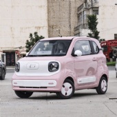 Pink Compact Electric Car Left Hand Drive Mini EV Sedan City Commuter Taxi Vehicle