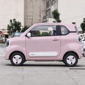 Pink Compact Electric Car Left Hand Drive Mini EV Sedan City Commuter Taxi Vehicle